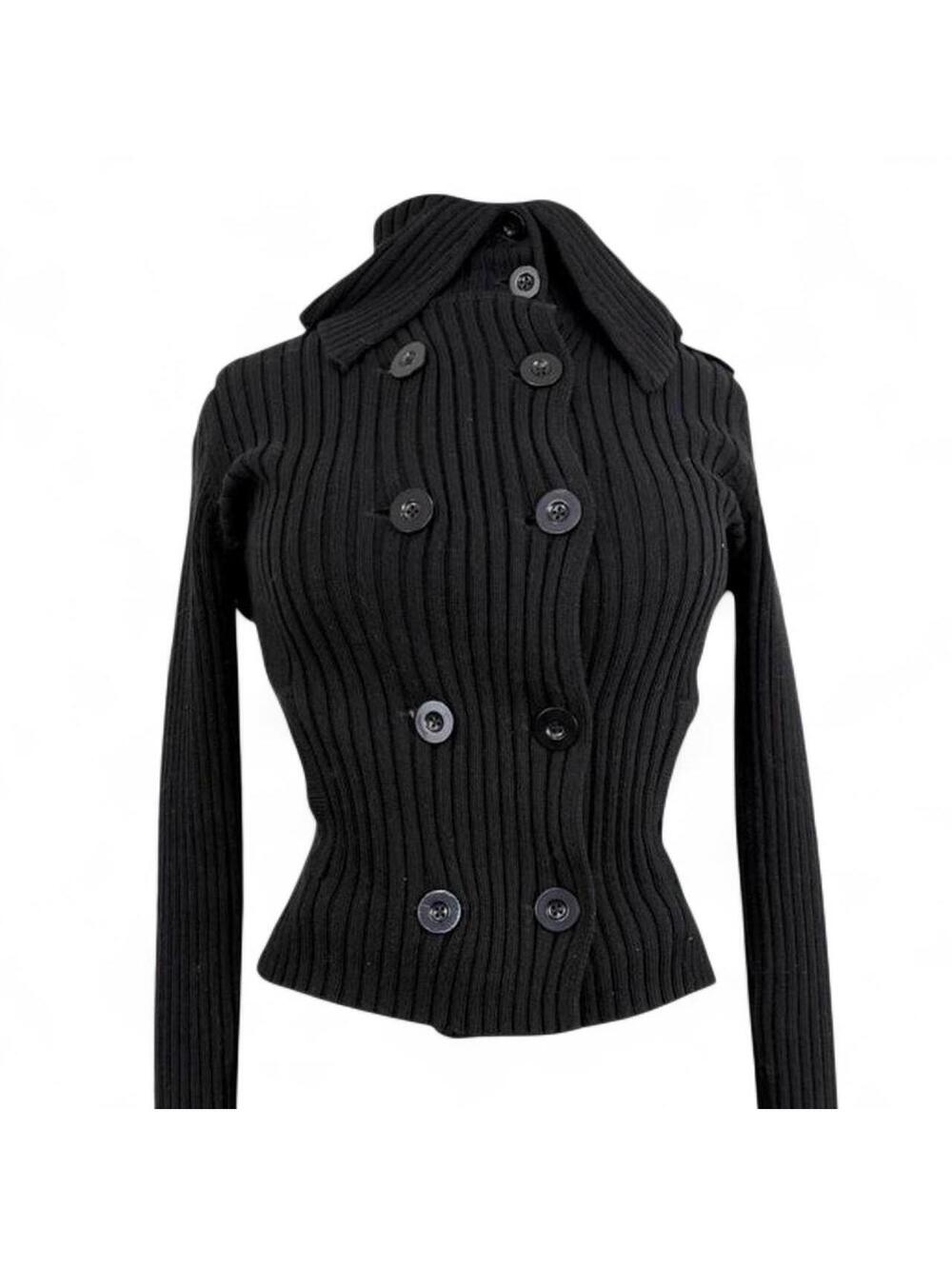 INC Black High Neck Button Cardigan - Size Small